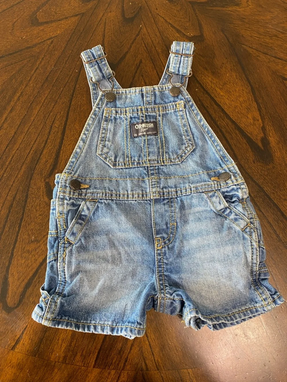 OshKosh B'gosh Light Blue Denim Short Overalls